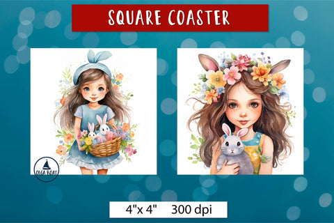 Girl with bunny png | Easter sublimation designs Sublimation Olga Boat Design 