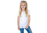 Girl's 85% Polyester-Cotton Blend Ruffle Shirts | Blanks for Sublimation & Heat Transfers [Baby to Big Girl]