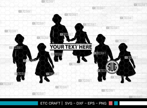 Girls And Boys Monogram, Girls And Boys Silhouette, Girls And Boys SVG, Girls Svg, Boys Svg, Children Svg, Kids Svg, SB00558 SVG ETC Craft 