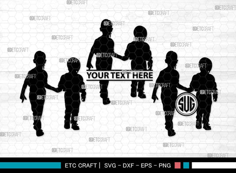 Girls And Boys Monogram, Girls And Boys Silhouette, Girls And Boys SVG, Girls Svg, Boys Svg, Children Svg, Kids Svg, SB00558 SVG ETC Craft 