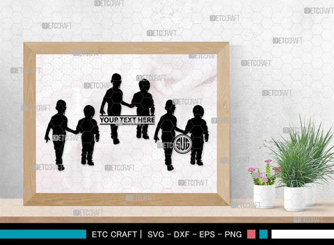 Girls And Boys Monogram, Girls And Boys Silhouette, Girls And Boys SVG, Girls Svg, Boys Svg, Children Svg, Kids Svg, SB00558 SVG ETC Craft 