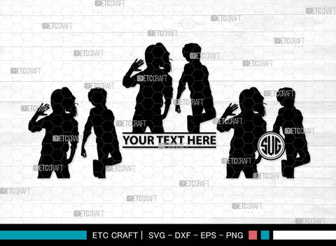 Girls And Boys Monogram, Girls And Boys Silhouette, Girls And Boys SVG, Girls Svg, Boys Svg, Children Svg, Kids Svg, SB00558 SVG ETC Craft 