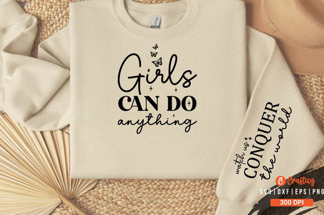 Girls can Do anything Sleeve SVG Design SVG Designangry 