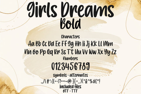 Girls Dreams Font Family, Cute Handwritten Font Bundle Font TonisArtStudio 