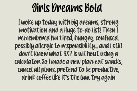 Girls Dreams Font Family, Cute Handwritten Font Bundle Font TonisArtStudio 