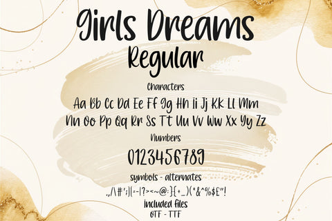 Girls Dreams Font Family, Cute Handwritten Font Bundle Font TonisArtStudio 