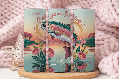 Girls Gone Fishing 20oz Tumbler Wrap Sublimation DesignSVG 