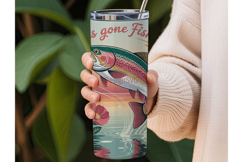 Girls Gone Fishing 20oz Tumbler Wrap Sublimation DesignSVG 