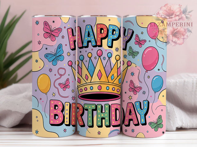 Girls Happy Birthday Celebration Tumbler Wrap, Girls Birthday Tumbler, Happy Birthday Sublimation, Cute Party Tumbler Design, Celebration Tumbler Wrap, Pink Birthday Tumbler Sublimation Li Zamperini 