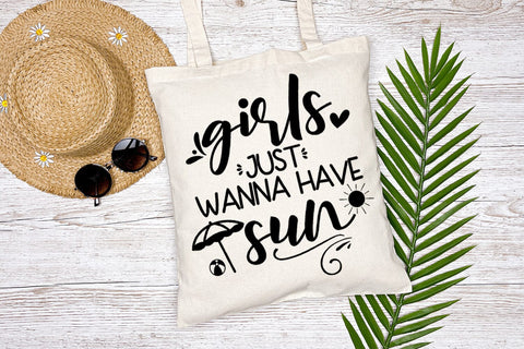 Girls Just Wanna Have Sun I Beach SVG I Summer Quotes SVG SVG Happy Printables Club 