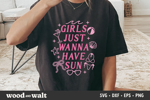 Girls Just Wanna Have Sun SVG | Summer PNG | Beach Design SVG Wood And Walt 