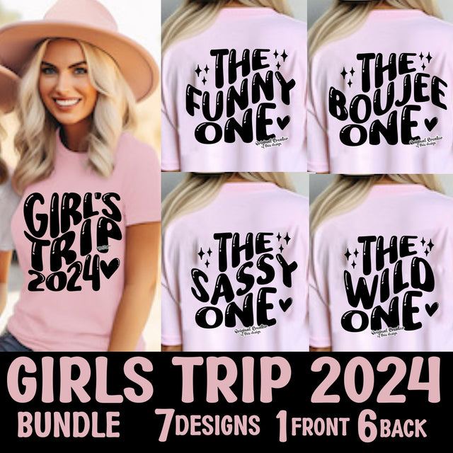 Girls Trip 2024 SVG, Matching Group Shirts 7 designs SVG On the Beach Boutique 