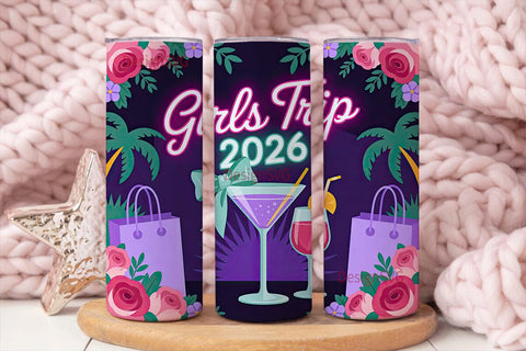 Girls Trip 2026 Tumbler Wrap Sublimation DesignSVG 