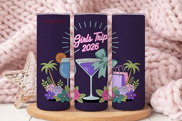 Girls Trip 2026 Tumbler Wrap Sublimation DesignSVG 