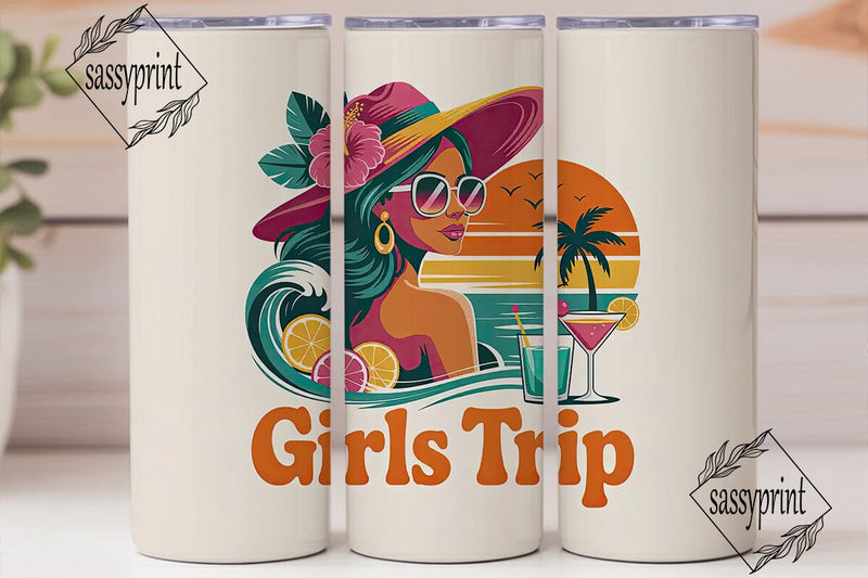 Girls Trip 20oz Tumbler Wrap Sublimation sassyprint 
