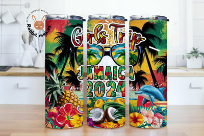 Girls Trip Jamaica 2024 Tumbler Wrap Sublimation Sublimation Rabbitmakies 