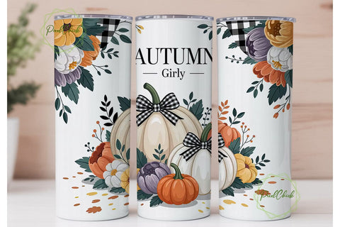Girly Autumn 20oz Tumbler Wrap Sublimation PixelChick 