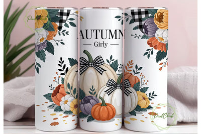 Girly Autumn 20oz Tumbler Wrap Sublimation PixelChick 