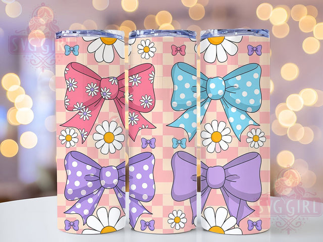 Girly Bow Cute Tumbler, Cute Design, Feminine Wrap, Sublimation Art, 20oz Tumbler, Stylish Theme, Pretty Style Sublimation SvggirlplusArt 