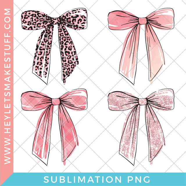 Girly Bow Sublimation Bundle Sublimation Hey Let's Make Stuff 