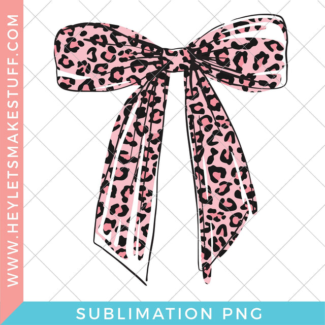 Girly Cheetah Bow - Sublimation Sublimation Hey Let's Make Stuff 