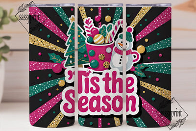Girly Christmas Tumbler Wrap Sublimation sassyprint 
