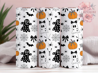 Girly Coquette Ghost Halloween Tumbler Wrap, Cute Ghost Png, Halloween Tumbler, 20oz Skinny Tumbler, Sublimation Download, Coquette Halloween, Girly Halloween Png Sublimation Li Zamperini 