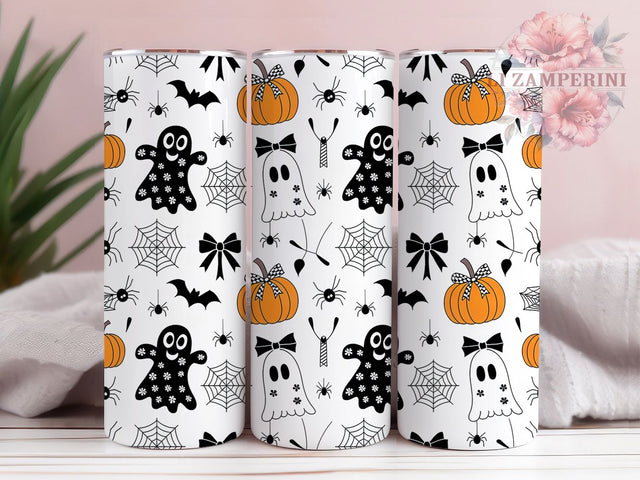 Girly Coquette Ghost Halloween Tumbler Wrap, Cute Ghost Png, Halloween Tumbler, 20oz Skinny Tumbler, Sublimation Download, Coquette Halloween, Girly Halloween Png Sublimation Li Zamperini 