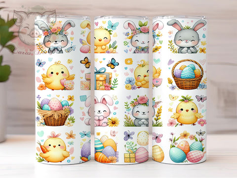 Girly Easter Tumbler Wrap, Patchwork Easter Design, 20oz Sublimation Wrap, Cute Easter Art, Digital Download Tumbler, Spring Tumbler Design, Easter Gift Idea, Colorful Easter Sublimation Lara' s Designs 