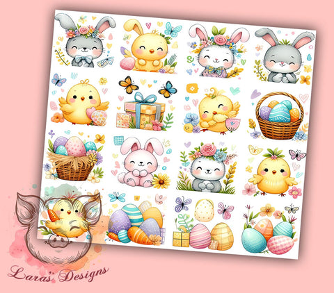 Girly Easter Tumbler Wrap, Patchwork Easter Design, 20oz Sublimation Wrap, Cute Easter Art, Digital Download Tumbler, Spring Tumbler Design, Easter Gift Idea, Colorful Easter Sublimation Lara' s Designs 