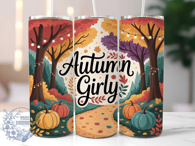 Girly Fall Vibes Autumn Aesthetic Tumbler, Fall Vibes Wrap, Girly Fall Mug, 20oz Sublimation, Cute Autumn Tumbler, Fall Girl Cup, Autumn Aesthetic Wrap Sublimation ToriDesigns 