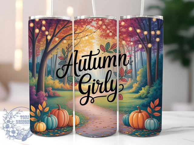Girly Fall Vibes Autumn Aesthetic Tumbler, Fall Vibes Wrap, Girly Fall Mug, 20oz Sublimation, Cute Autumn Tumbler, Fall Girl Cup, Autumn Aesthetic Wrap Sublimation ToriDesigns 
