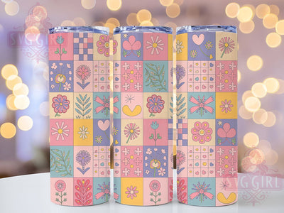 Girly Floral Coquette Tumbler, Girly Floral Tumbler, Coquette 20oz Wrap, Sublimation Design, Feminine Gift Idea, Whimsical Floral Wrap, Stylish Coquette Tumbler Sublimation SvggirlplusArt 
