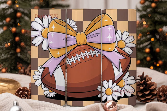 Girly Football Tumbler Design Sublimation DesignSVG 
