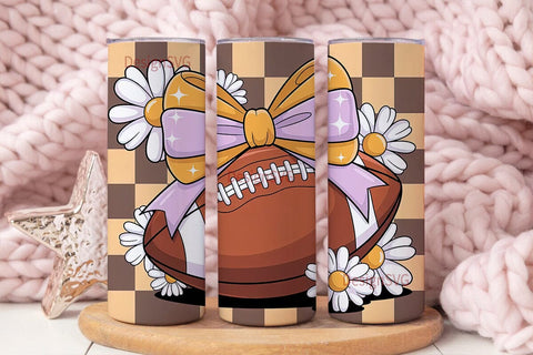 Girly Football Tumbler Design Sublimation DesignSVG 