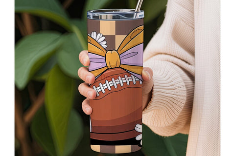 Girly Football Tumbler Design Sublimation DesignSVG 