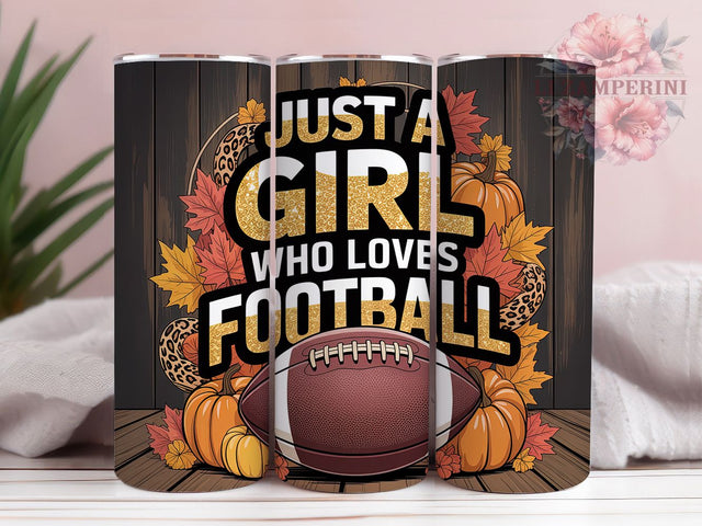 Girly Game Day Football Tumbler Wrap, Game Day Tumbler Design, 20oz Tumbler PNG, Just A Girl Tumbler, Sports Mom Tumbler, Football Sublimation Wrap, Girly Football Design Sublimation Li Zamperini 