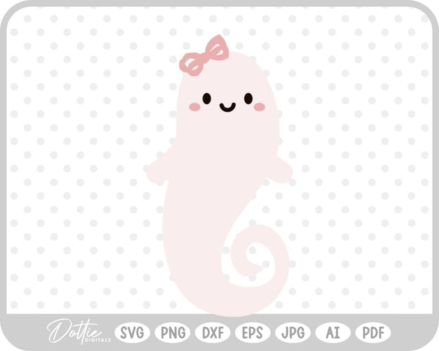 Girly Ghost Cute Halloween SVG DottieDigitals 