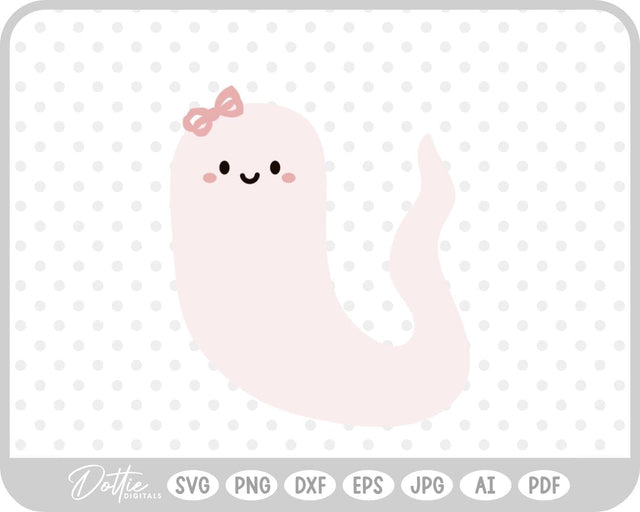 Girly Ghost Cute Halloween SVG DottieDigitals 