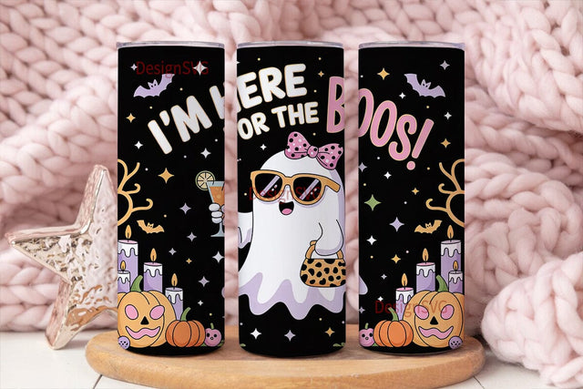 Girly Ghost Halloween 20oz Tumbler Wrap Sublimation DesignSVG 