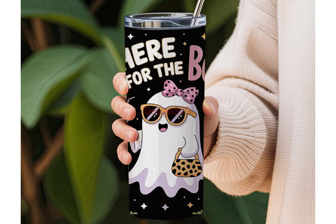 Girly Ghost Halloween 20oz Tumbler Wrap Sublimation DesignSVG 