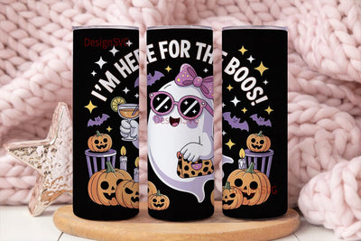 Girly Ghost Halloween 20oz Tumbler Wrap Sublimation DesignSVG 