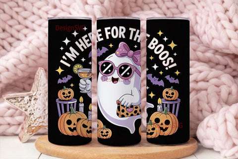 Girly Ghost Halloween 20oz Tumbler Wrap Sublimation DesignSVG 