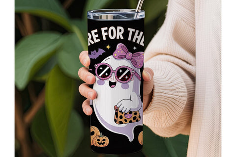Girly Ghost Halloween 20oz Tumbler Wrap Sublimation DesignSVG 