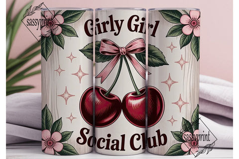 Girly Girl Social Club 20oz Tumbler Wrap Sublimation sassyprint 