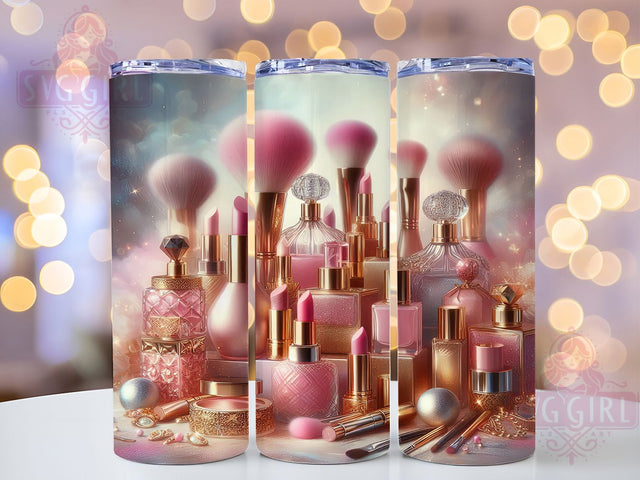Girly Glitter Makeup Lover Tumbler, Makeup Lover Sublimation Design, Sparkly Cosmetic Art, 20oz Glam Tumbler, Whimsical Glitter Mug, Stylish Makeup Cup, Fashion Glitter Wrap Sublimation SvggirlplusArt 