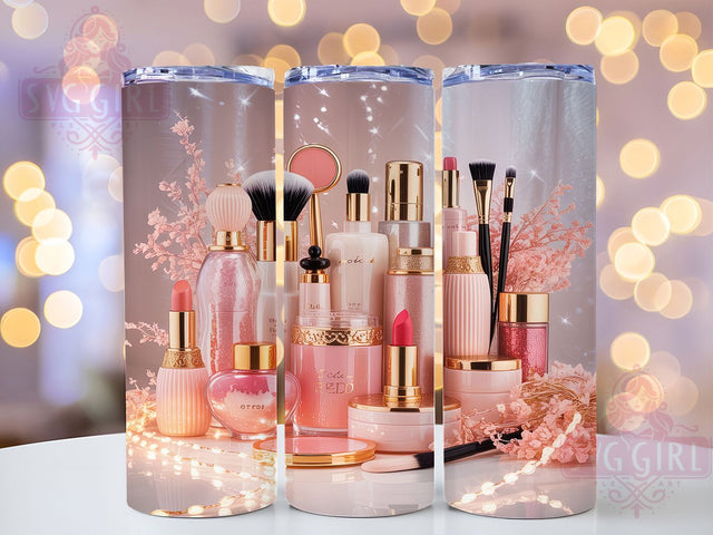 Girly Glitter Makeup Lover Tumbler, Makeup Lover Sublimation Design, Sparkly Cosmetic Art, 20oz Glam Tumbler, Whimsical Glitter Mug, Stylish Makeup Cup, Fashion Glitter Wrap Sublimation SvggirlplusArt 