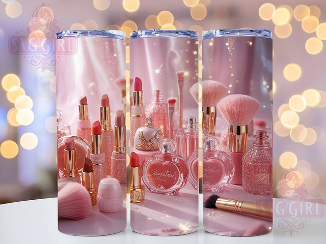 Girly Glitter Makeup Lover Tumbler, Makeup Lover Sublimation Design, Sparkly Cosmetic Art, 20oz Glam Tumbler, Whimsical Glitter Mug, Stylish Makeup Cup, Fashion Glitter Wrap Sublimation SvggirlplusArt 