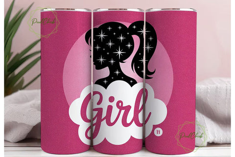 Girly Glitter Silhouette 20oz Tumbler Sublimation PixelChick 