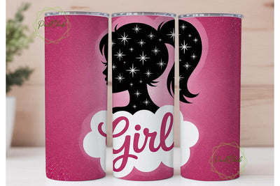 Girly Glitter Silhouette 20oz Tumbler Sublimation PixelChick 